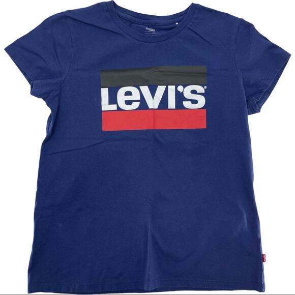 Levi’s Women's Navy Short Sleeve Graphic Logo T-Shirt Size M - Picture 7 of 9
